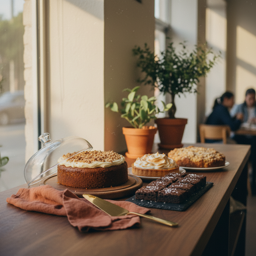 Frisch gebackene Kuchen und Süßes