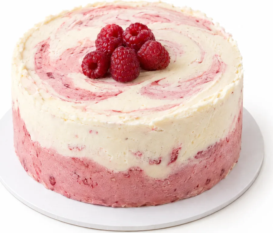 Kleine runde Eistorte mit Himbeeren, Ø 20 cm