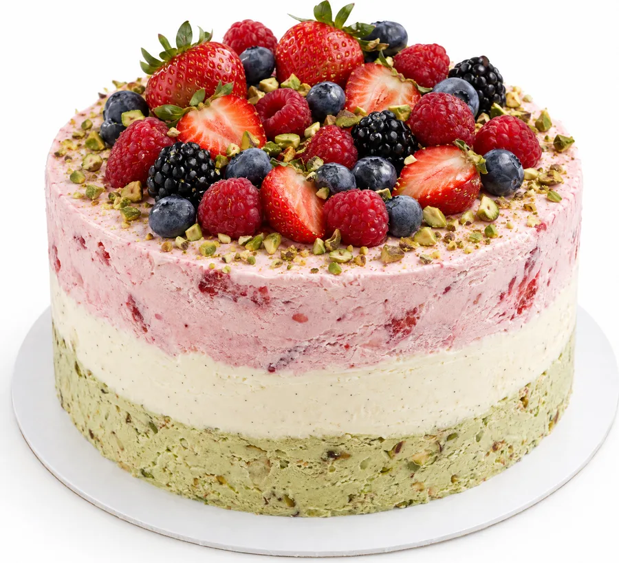 Runde Eistorte mit zwei Schichten und Beeren, Ø 26 cm